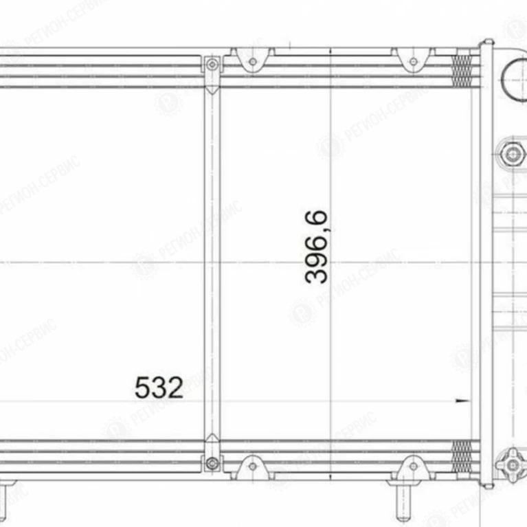 Радиатор водяной (ГАЗ 2217 "Соболь" с дв. ЗМЗ 40522, УМЗ 4216) 2-х ряд 330242-1301010-03