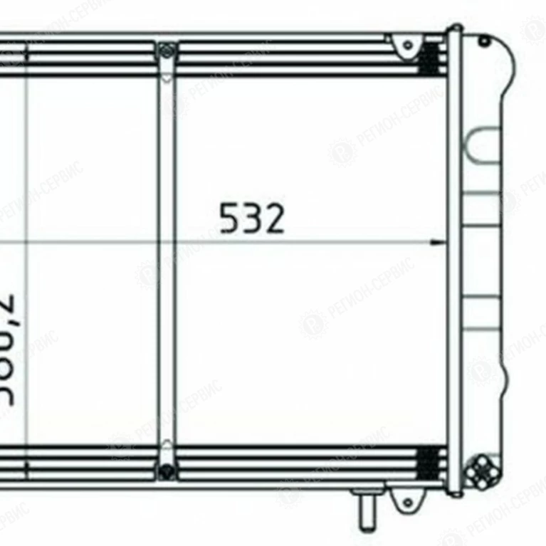 Радиатор водяной (ГАЗель БИЗНЕС с дв. УМЗ 4216) 2-х ряд 33027Ш-1301010