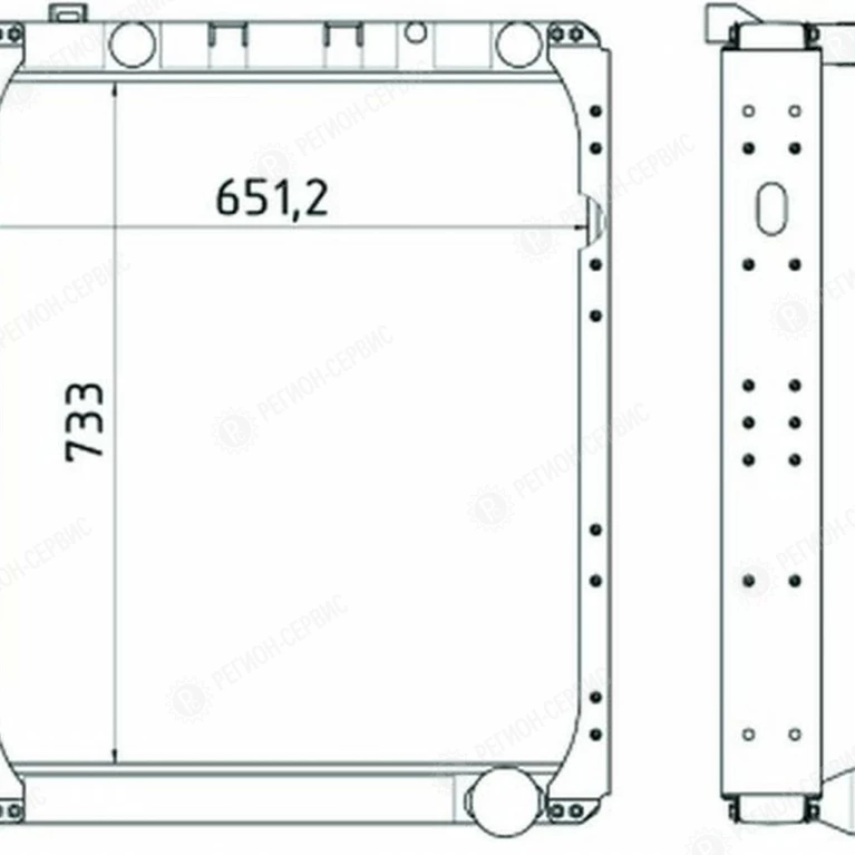 Радиатор водяной (МАЗ с двиг. 238ДЕ2) (Nocolok) 2-х ряд 642290A-1301010-10