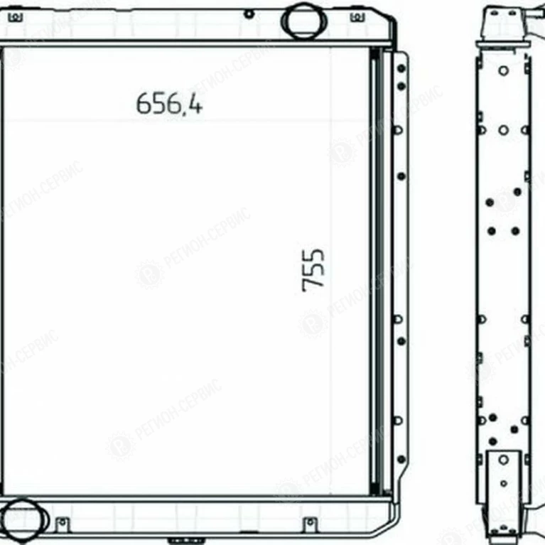Радиатор водяной (ЛиАЗ 6212 с дв. MAN D0836LOH55) традиц. техн 4-х ряд 6212-1301010-20