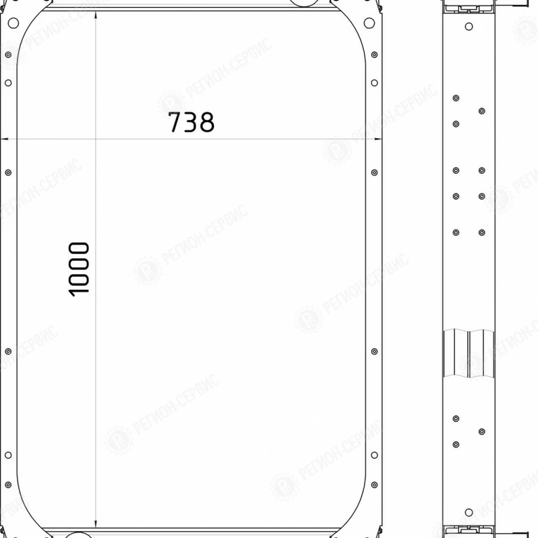 Радиатор водяной (КАМАЗ 5460 с дв. КАМАЗ 740.34-400) (Nocolok) 2-х ряд 5460А-1301010